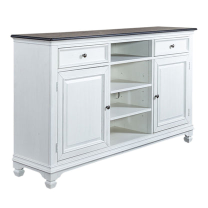 Allyson Park - 68" Highboy TV Console - Wirebrushed White / Charcoal