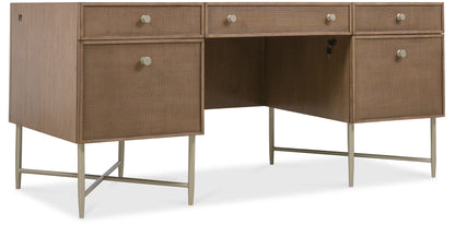 Sonnet - Sonnet Executive Desk - Dark Gray / Light Brown