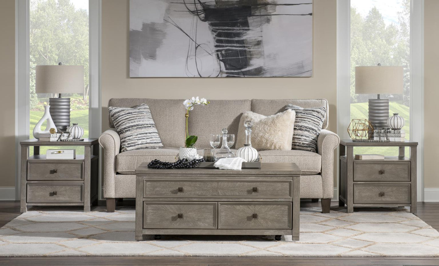 Lena - Lift Top Cocktail Table With Casters - Mink