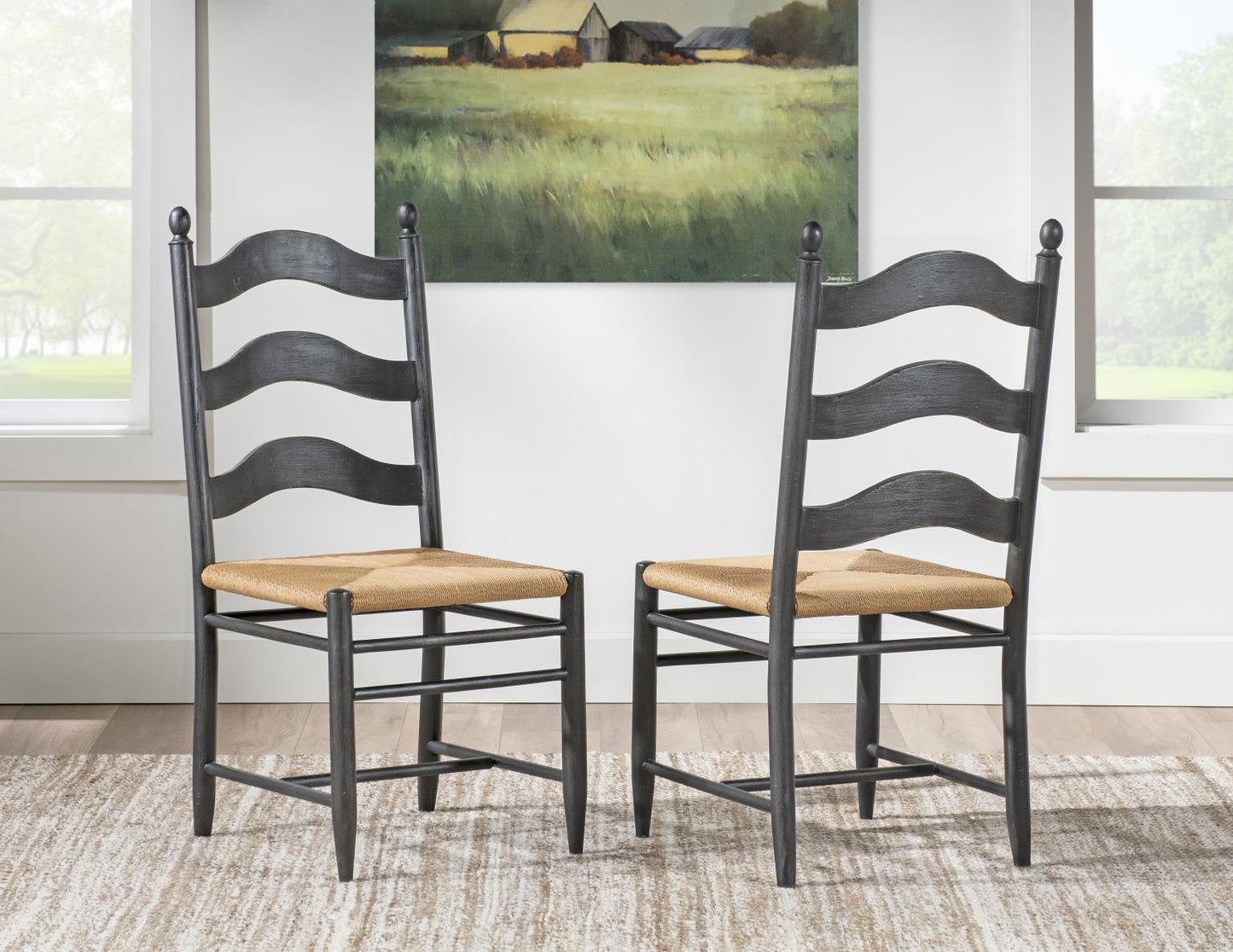 Vintage Market - Rush Seat Ladder Back Side Chair (Set of 2)