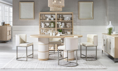 Biscayne - Double Pedestal Counter Height Table - Beige