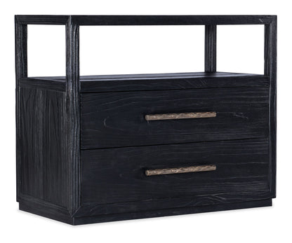 Linville Falls - Shou Sugi Ban 2-Drawer Nightstand - Black