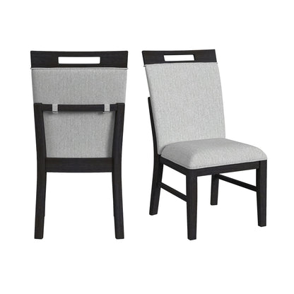 Transcend - Dining Side Chair With Fabric (Set of 2) - Charcoal And Light Gray