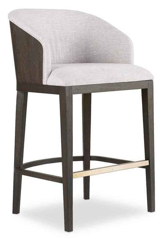 Curata - Upholstered Bar Stool - Dark Brown / Beige