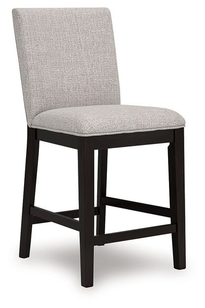 Neymorton - 5 Pc. - Rectangular Dining Room Counter Table, 4 Barstools - Dark Grayish Brown