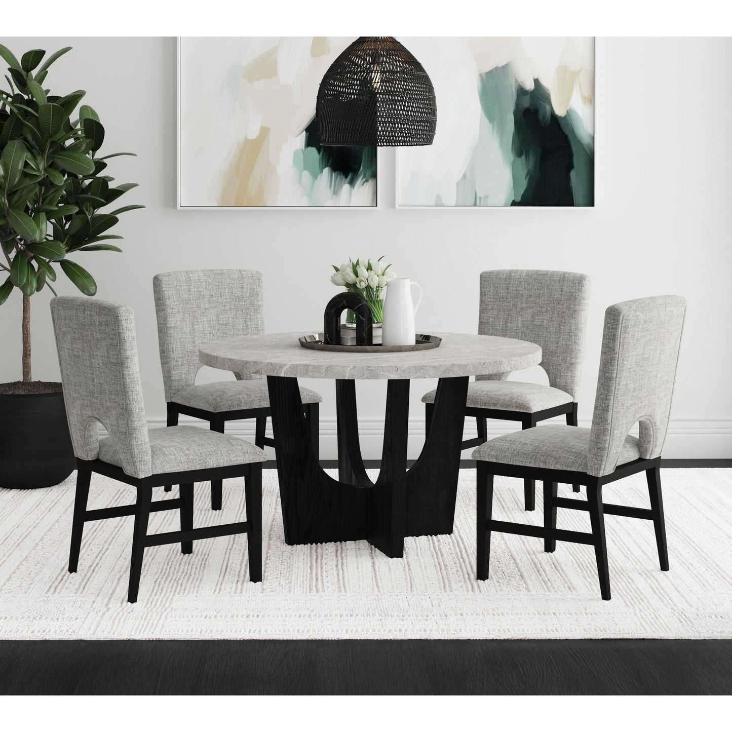 Oregon - Round Table With Faux Marble Top