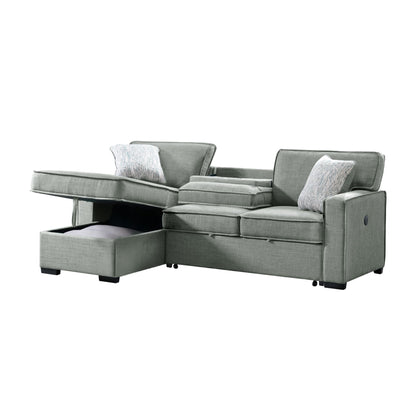 Caracas - Sectional Sleeper Chofa With Pull Bed, Drop Table & USB