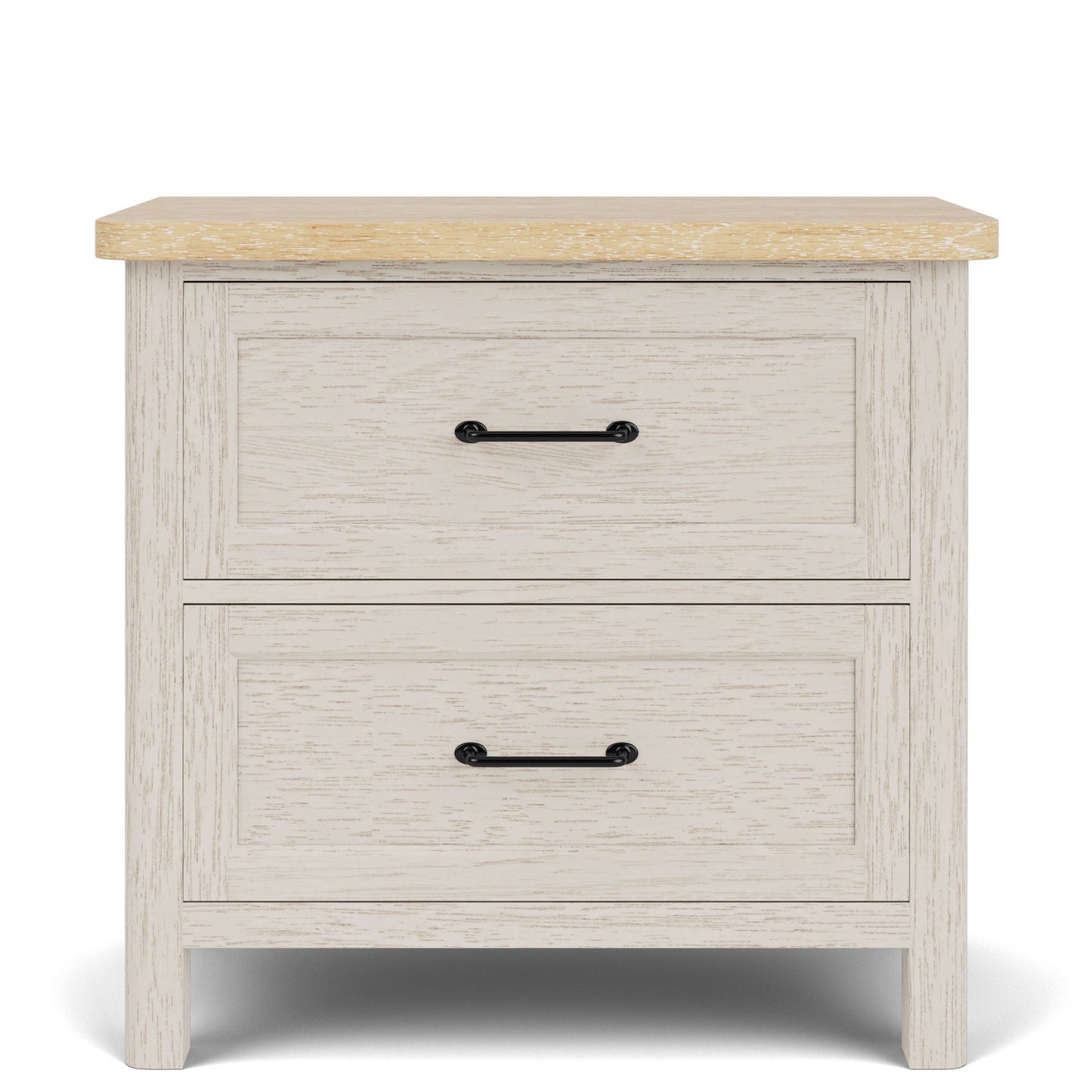 Glenndale - Two Drawer Nightstand - Aged White / Wheat