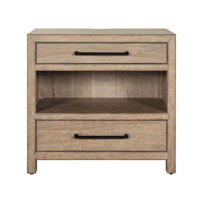 Proximity Place - Bedside Chest With Charging Station - Barley Buff