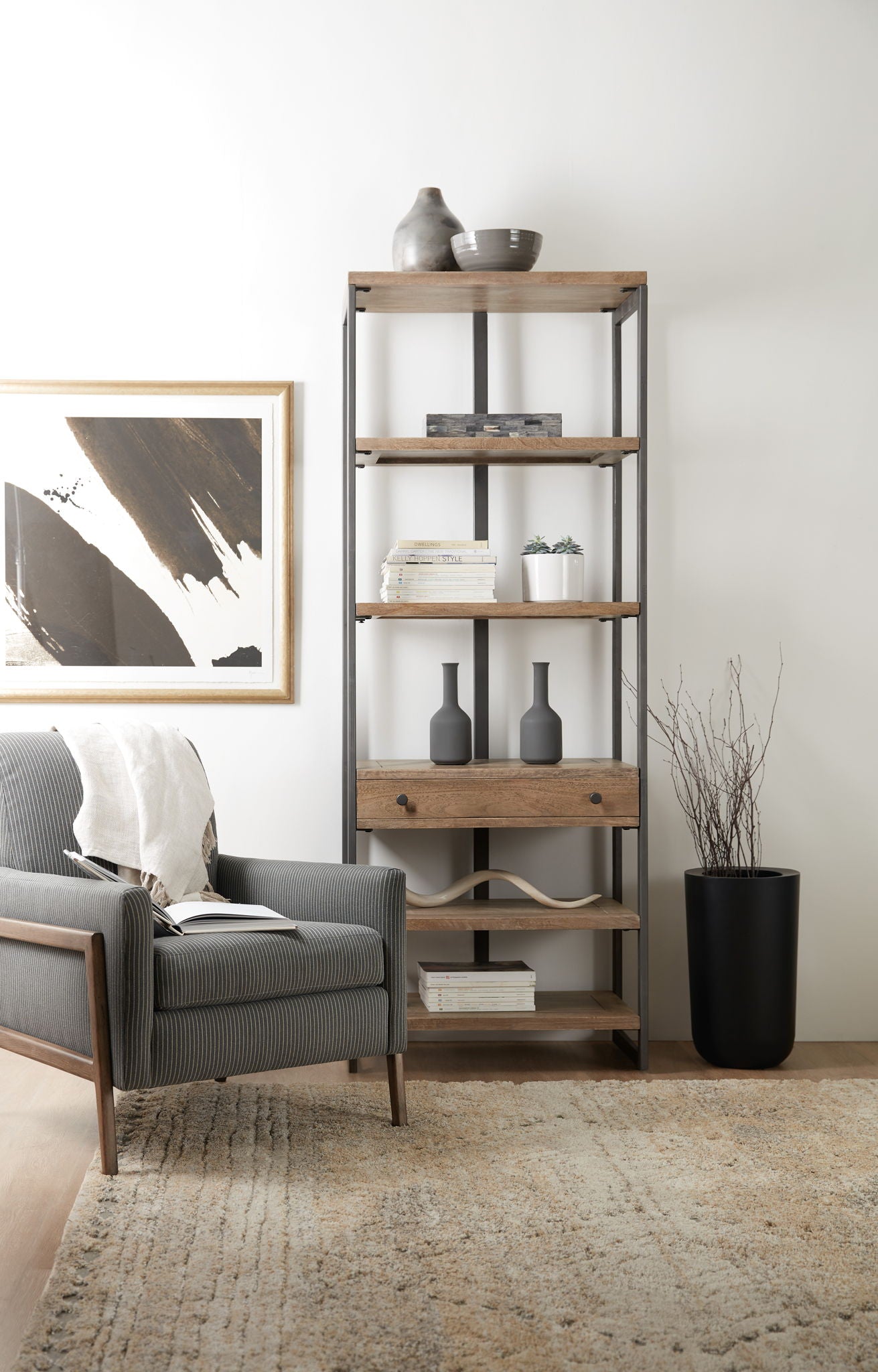 Home Office - Shelves 1-Drawer Bookcase - Light Brown