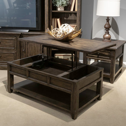 Paradise Valley - Lift Top Cocktail Table - Saddle Brown