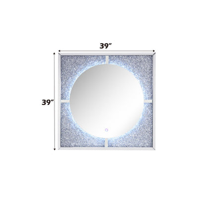 Noralie - Accent Mirror With LED - Mirrored, Faux Diamonds