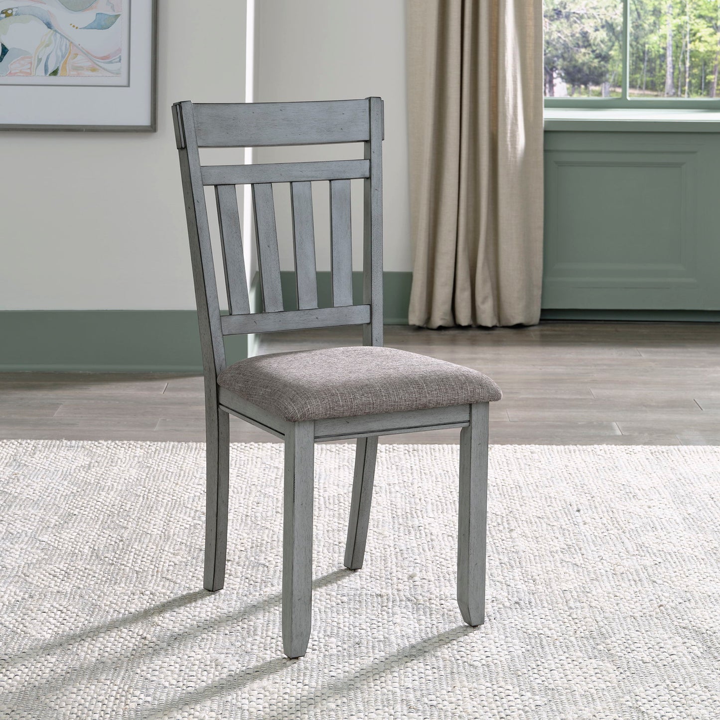 Newport - Splat Back Side Chair - Smokey Gray / Carbon Gray