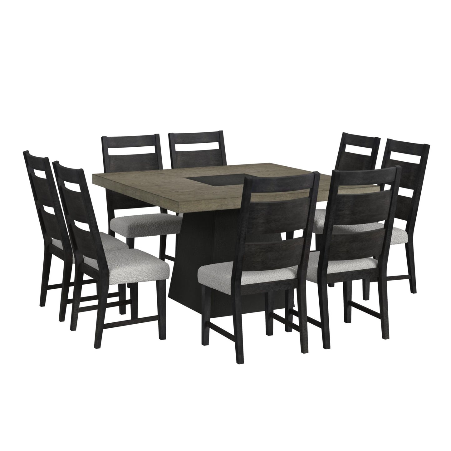 Jemma - Square Dining Table - Gray / Dark Espresso