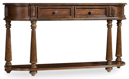 Leesburg - Demilune Hall Console - Dark Brown