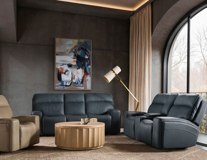 MS - Riverton Power Sofa With Power Headrest And Lumbar - Black