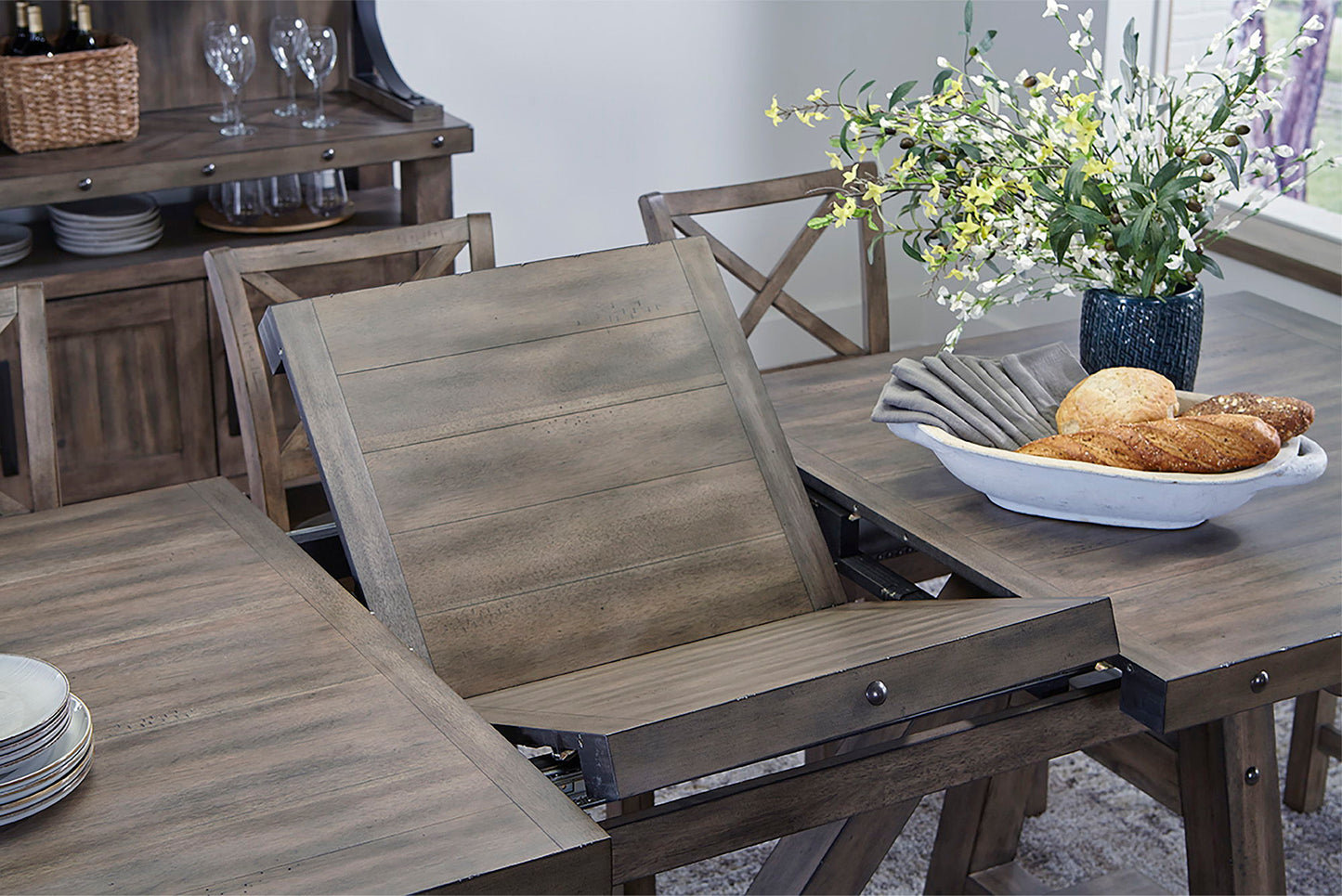 Lodge Dining - Counter Height Dining Table With Extensions - Siltstone