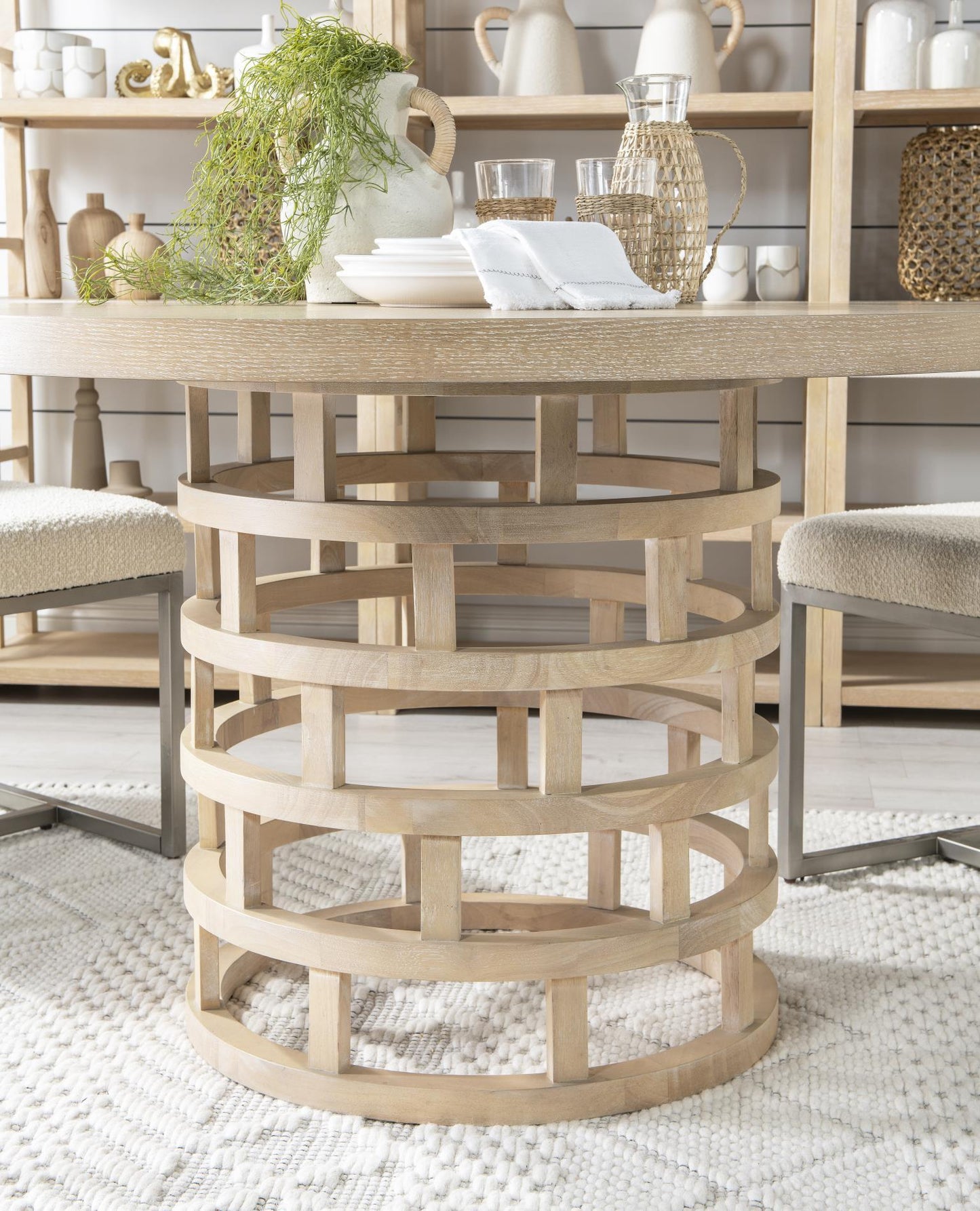 Biscayne - Round Pedestal Table - Beige