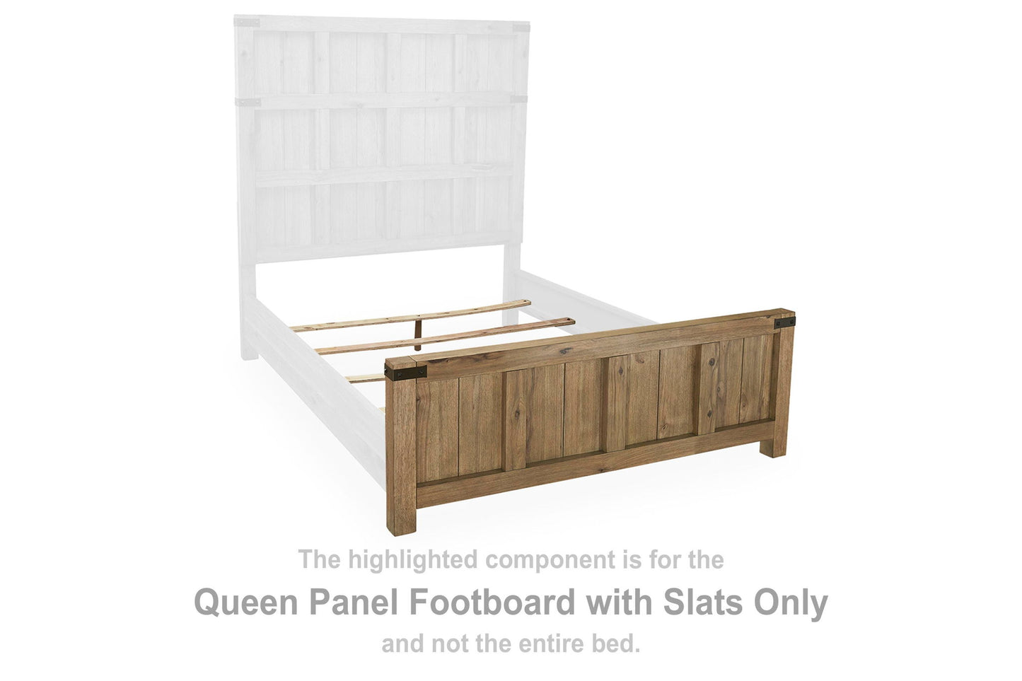 Ridgester - Queen Panel Footboard With Slats - Light Brown