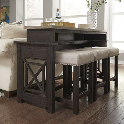 Heatherbrook - Console Bar Table - Charcoal & Ash