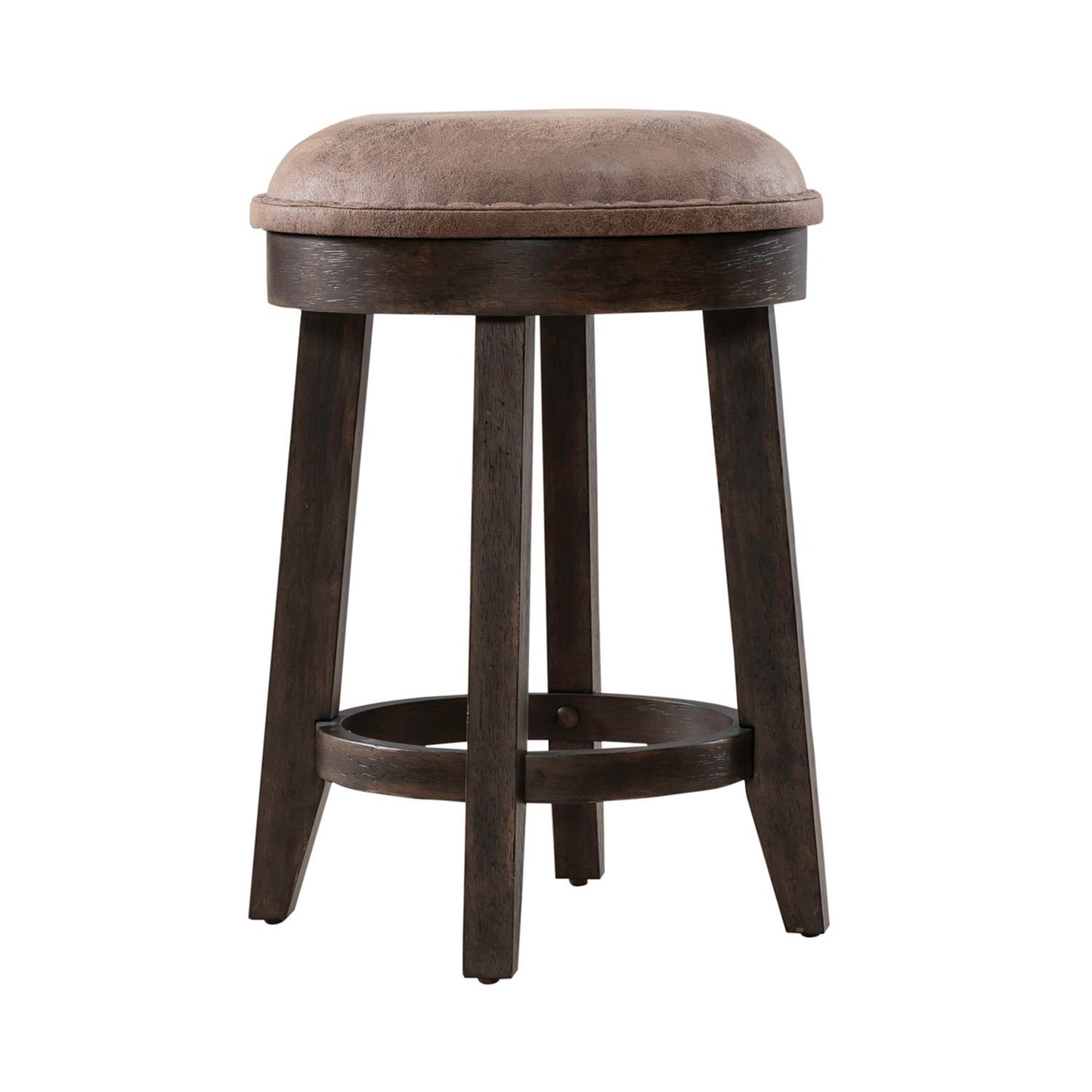 Paradise Valley - Upholstered Console Stool - Saddle Brown