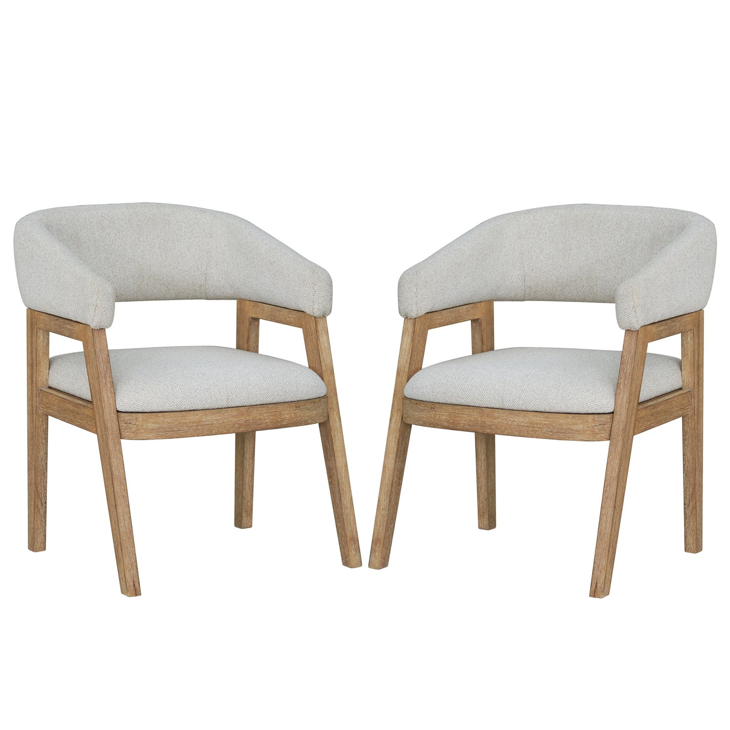 Escape - Barrel Dining Chair (Set of 2) - Glazed Natural Oak Mirage Mist