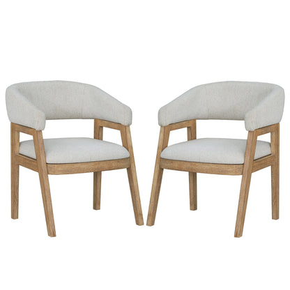 Escape - Barrel Dining Chair (Set of 2) - Glazed Natural Oak Mirage Mist