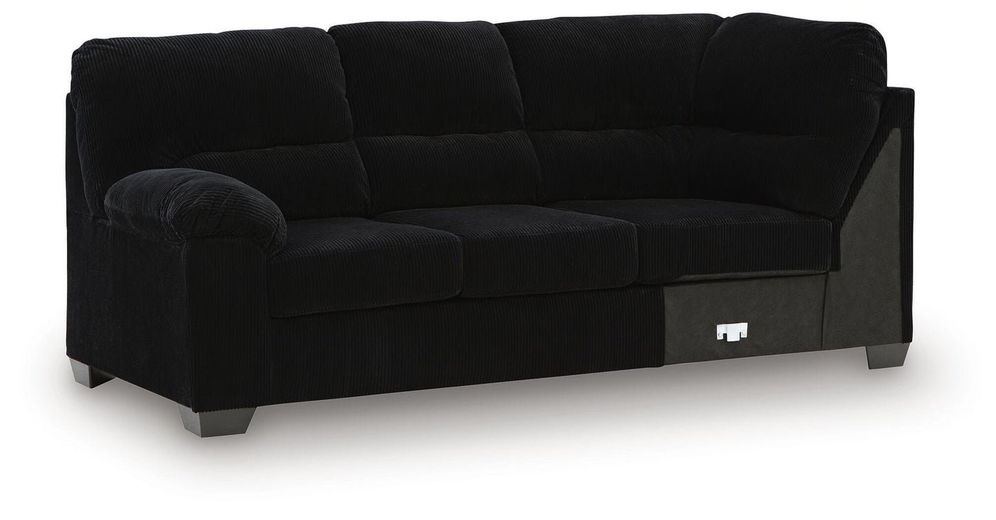 SimpleJoy - LAF Sofa With Corner Wedge - Onyx