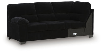SimpleJoy - LAF Sofa With Corner Wedge - Onyx