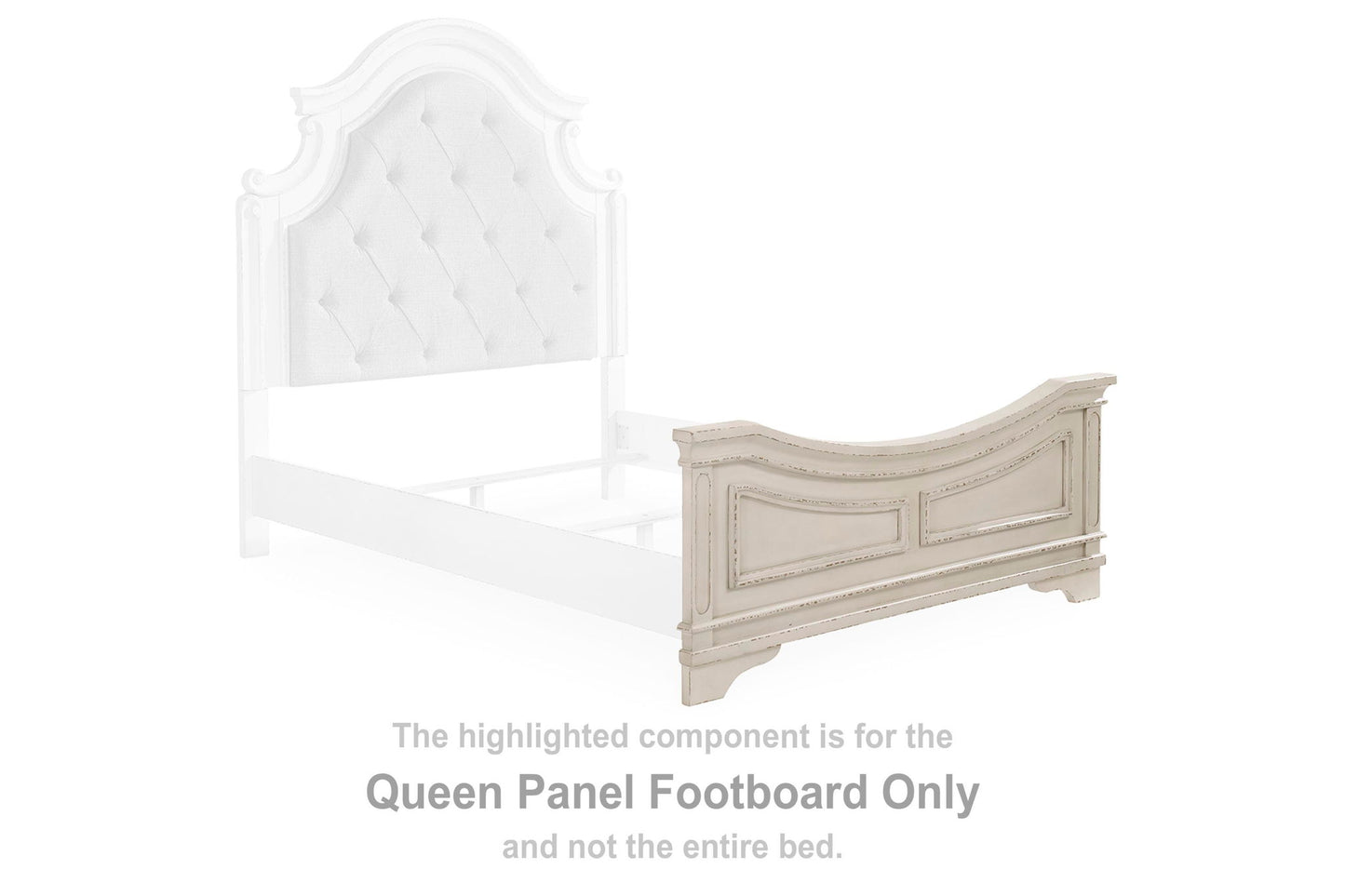 Realyn - Queen Panel Footboard - Chipped White