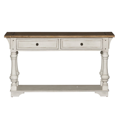 Morgan Creek - Sofa Table - Antique White / Wirebrushed Tobacco Accents