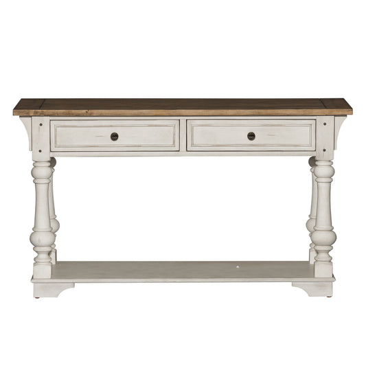 Morgan Creek - Sofa Table - Antique White / Wirebrushed Tobacco Accents