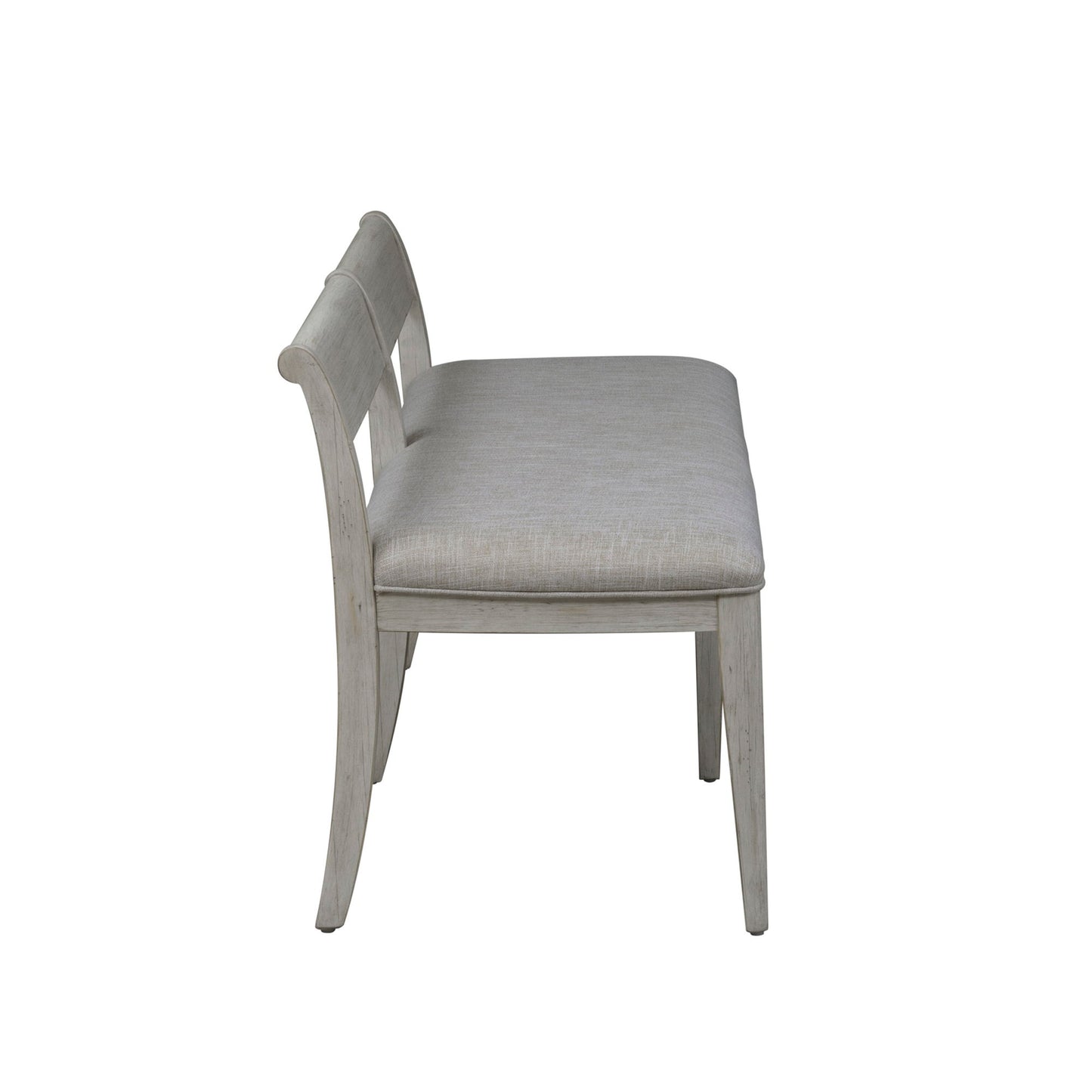 Farmhouse Reimagined - Upholstered Bench - Antique White / Chestnut Tops