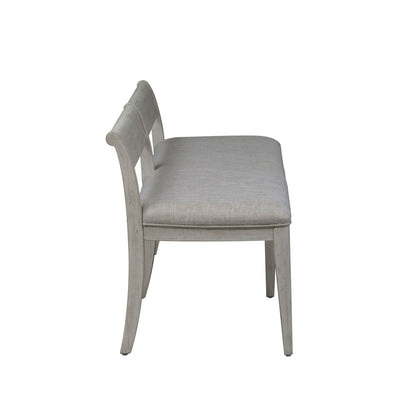 Farmhouse Reimagined - Upholstered Bench - Antique White / Chestnut Tops