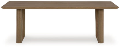 Serene Bay - Rectangular Dining Table With Umbrella Option - Dark Brown