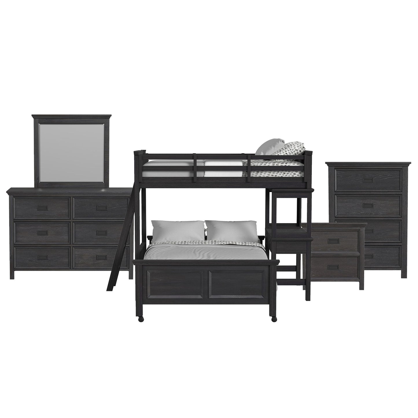 Hampton Kids - Loft With Ladder And Desk With Speaker Bedroom Set