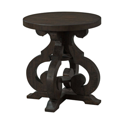 Stone - End Table With PU Base - Dark Walnut