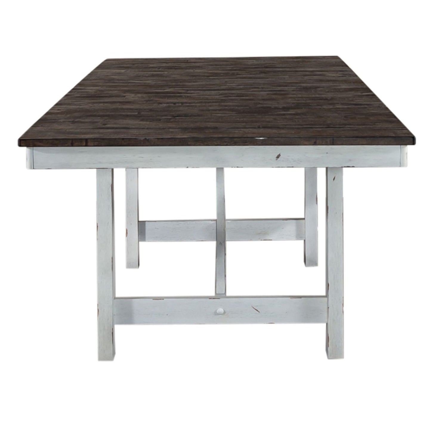 Farmhouse - Trestle Table - Two Tone White / Wood Tone
