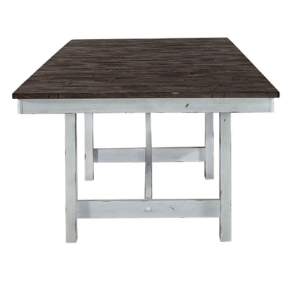 Farmhouse - Trestle Table - Two Tone White / Wood Tone