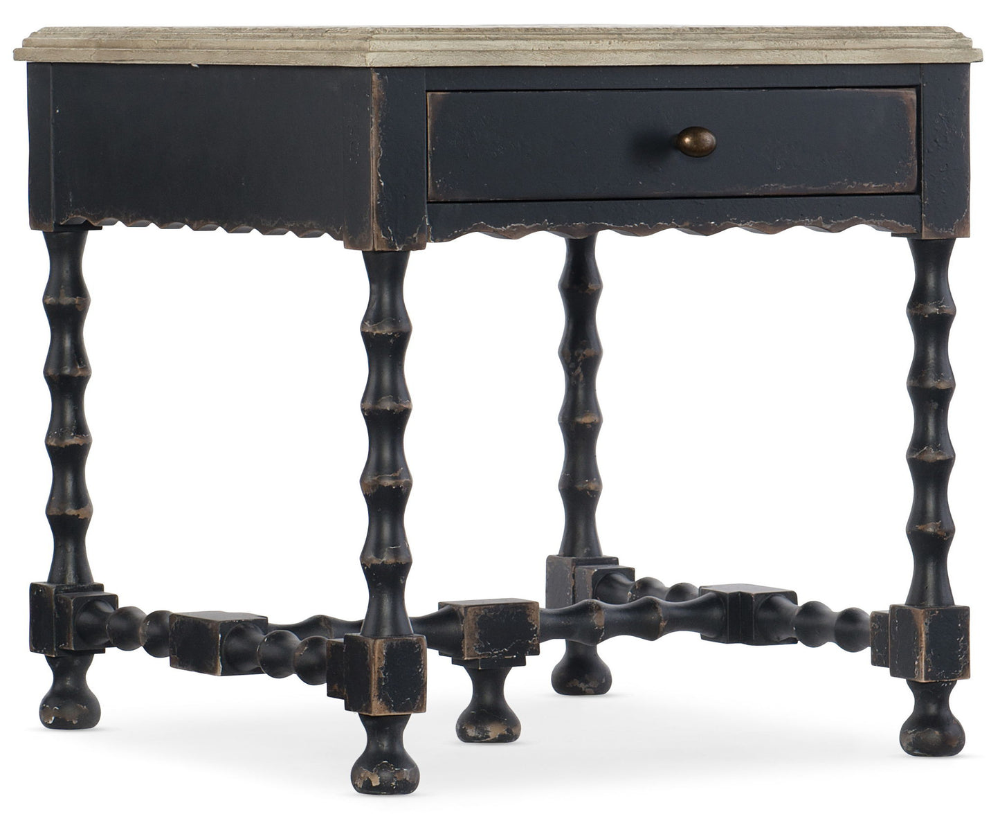 Ciao Bella - Rectangular End Table - Light Brown / Black