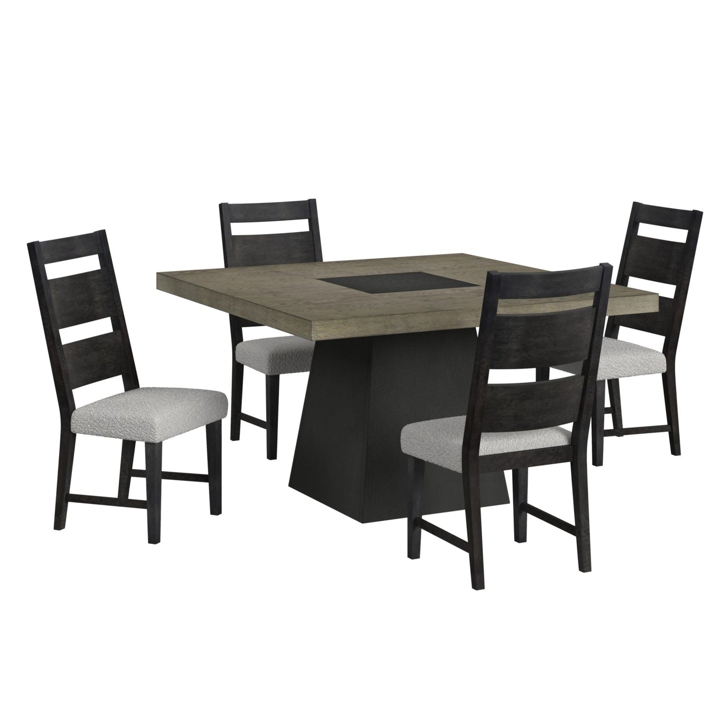 Jemma - Square Dining Table - Gray / Dark Espresso