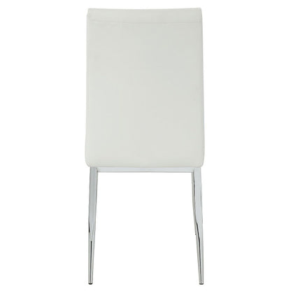 Kamaile - Side Chair (Set of 2) - Beige Synthetic Leather & Chrome