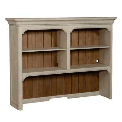 Farmhouse Reimagined - Credenza Hutch - Antique White / Chestnut Tops