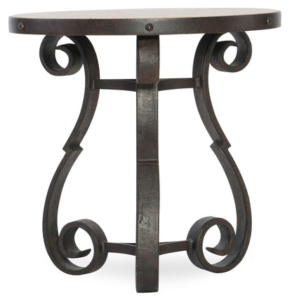 Hill Country - Luckenbach Metal And Stone End Table - Light Brown / Black