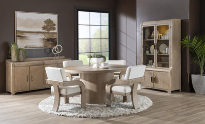 Flow - Complete Round Dining Table - Sandstone