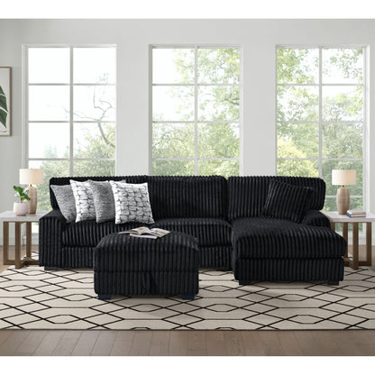 Nightfall - Storage Ottoman - Grand Cord Black