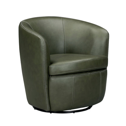 Barolo - 100% Italian Leather Swivel Club Chair (Set of 2)