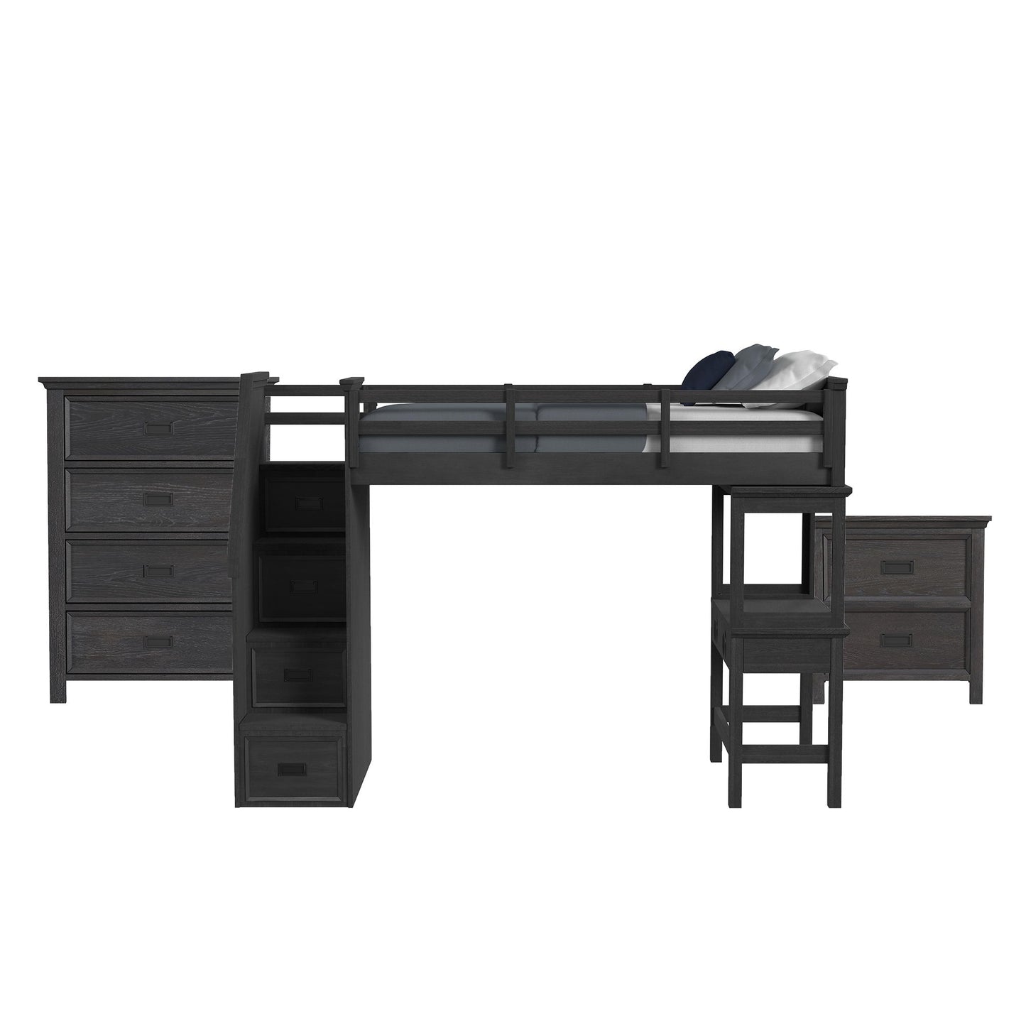 Hampton Kids - Loft With Staircase And Desk With Speaker Bedroom Set