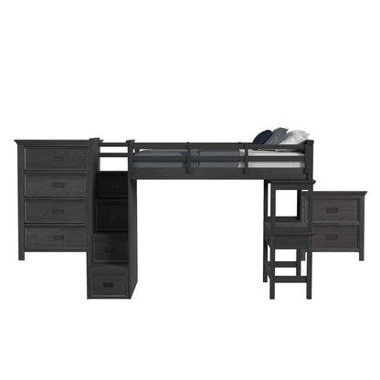 Hampton Kids - Loft With Staircase And Desk With Speaker Bedroom Set