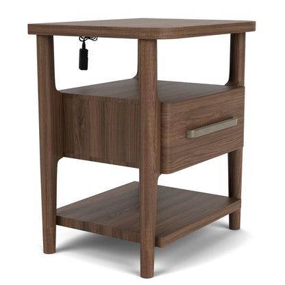 Delia - Accent Nightstand - Nouveau Walnut